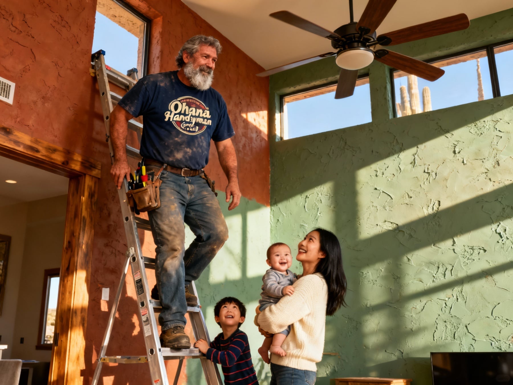 Ohana handyman reviewing customer project details