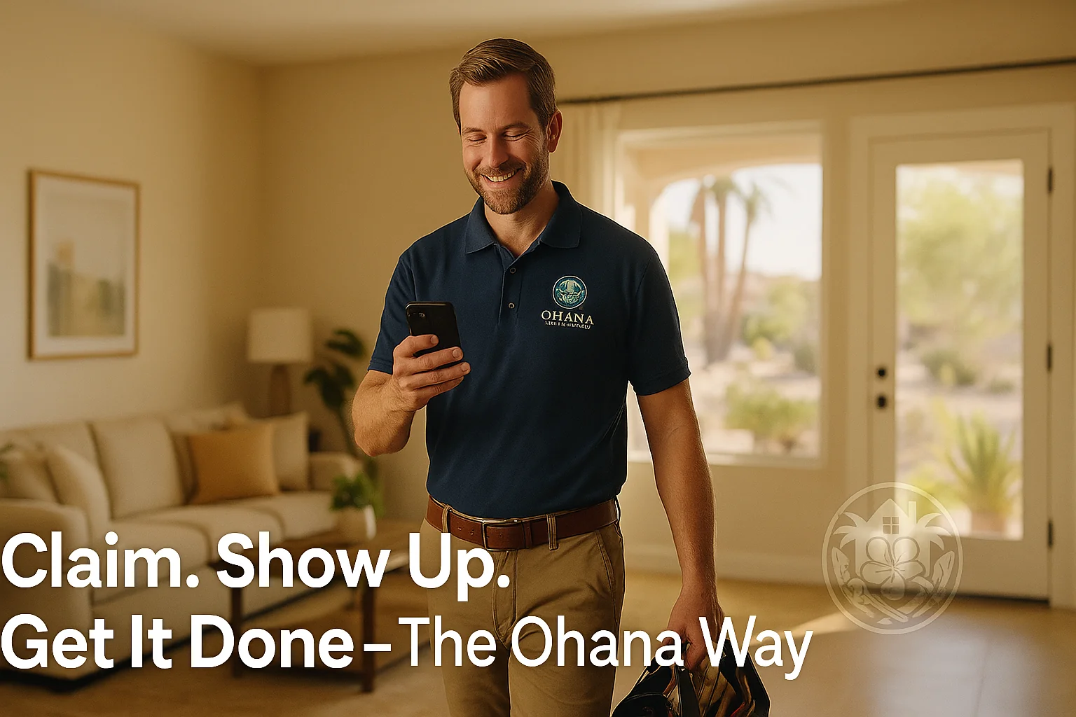 Ohana platform showing a claimed job and timeline updates
