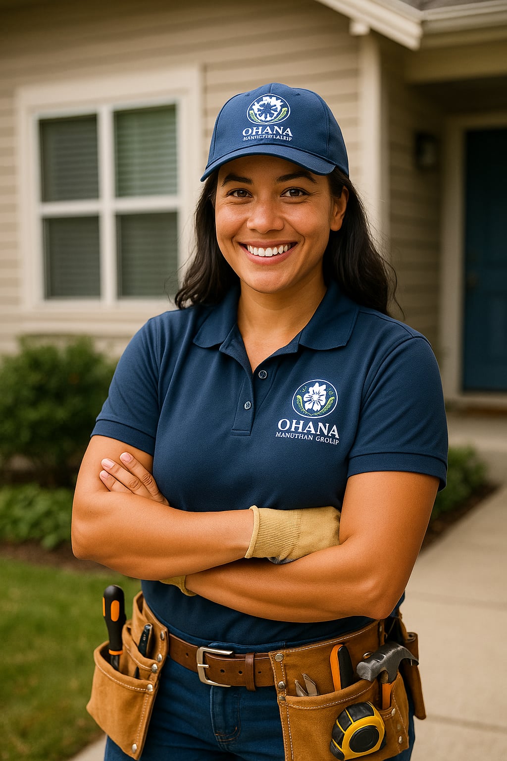 Happy homeowner feeling confident after handyman visit