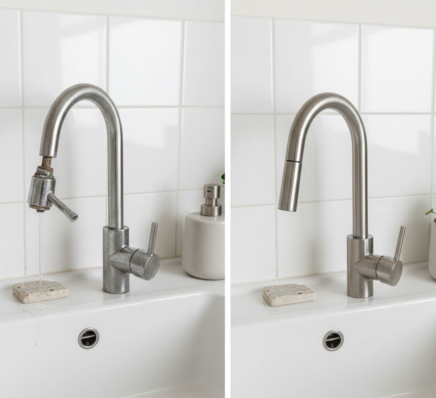 Faucet Replacement - Expert faucet replacement with proper sealing and connections