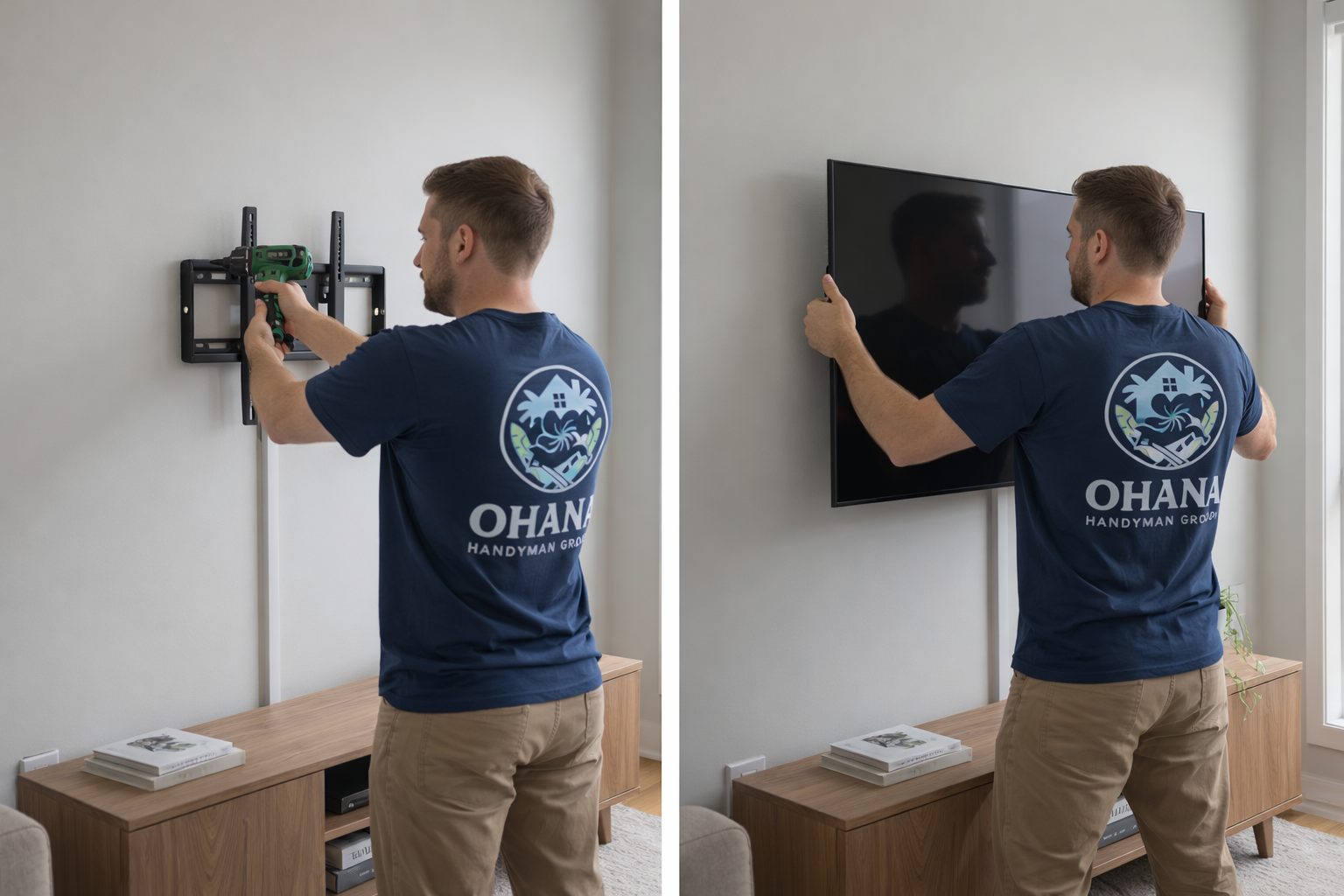 TV Mounting (No Wire Conceal) - TV mounting with wire concealment